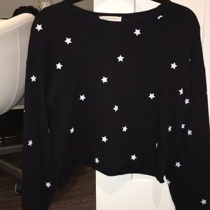 Honey Punch Cropped Star Sweatshirt